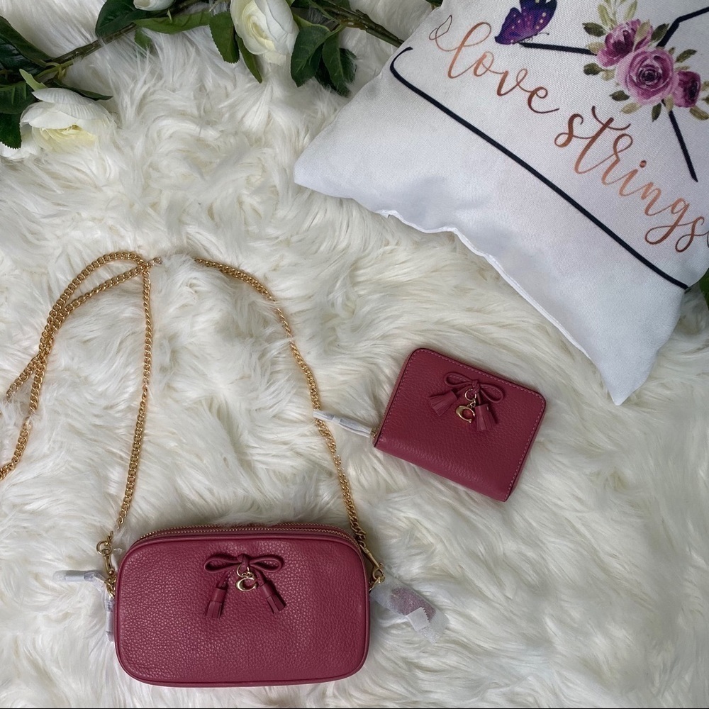 Coach tassel‎ crossbody with matching wallet